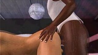 Horny 3D cartoon hunk having interracial group sex porn video